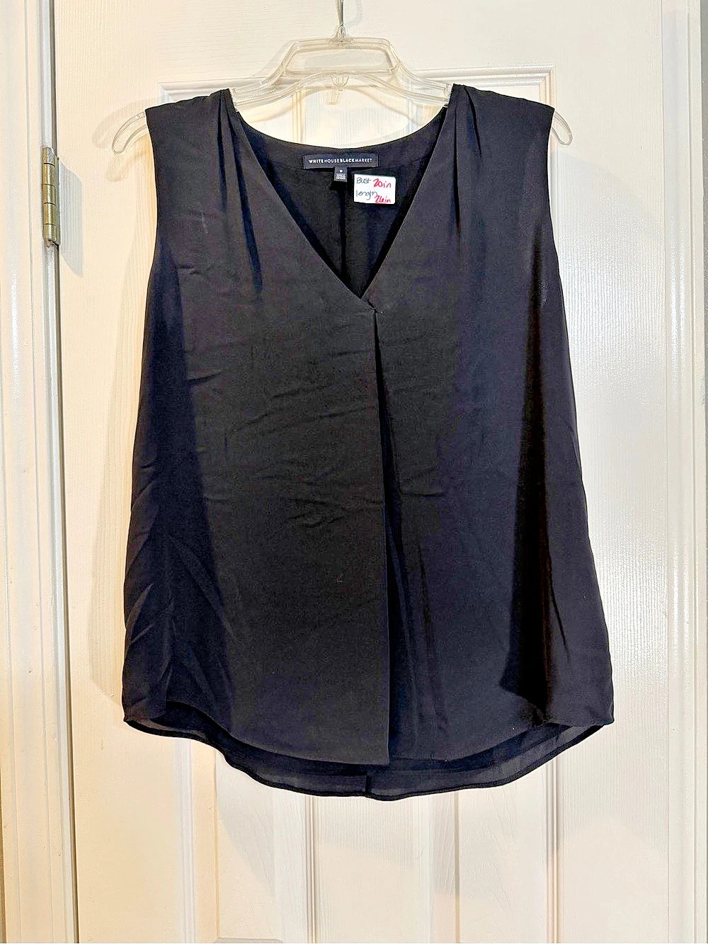 White House Black Market Sleeveless Blouse in Black Size 8